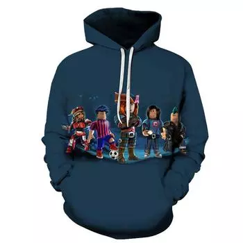 3d Hoodie Roblox Sweatshirt Drawstring Long Sleeve Tops Clothes Adults Kids Style 1,110(For Children)