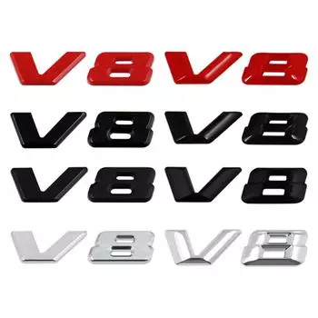 3D хромированный черный логотип V8 с буквами, автомобильное крыло, эмблема, значок, наклейка для M/ercedes B/enz A/MG G/L ML SL 500 220 C63 S500 V8, аксессуары чёрный