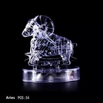 3D-хрустальная головоломка-головоломка «Прозрачные двенадцать 12 созвездий астролога», вспышка, светодиодный свет