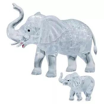 3D хрустальный пазл Geruel Elephant Family JR2355, Корея, 3d пазл