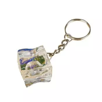 3D Ice Cube Ice Cube Acrylic Pendant Transparent 3D Geometric Ice Keychain Pendant 1pc