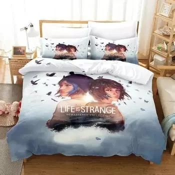 3D Игра Life is Strange Before the Storm Комплект постельного белья Double Twin King Пододеяльник Одеяло Наволочка Мальчики Девочки Взрослые Спальня EU single(135x200cm)