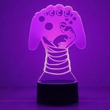 3D Illusion GamePad Led Night Light для детей, декор детской спальни, идея для игрового магазина, меняющая цвет настольная ночник-лампа Black Base No Remote синий