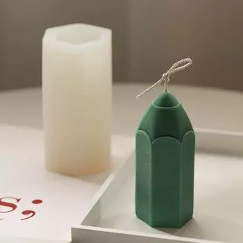3D карандаш в форме силиконовой свечи DIY цилиндрическая ароматерапевтическая свеча мыло гипсовая смола ручная форма для изготовления свечей