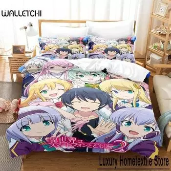 3D Kawaii The Aristocrat s Otherworldly Adventure Bedding Set Cartoon Anime three-piece set Adult Kid Bedroom Duvet cover Sets 70x133cm 2pcs