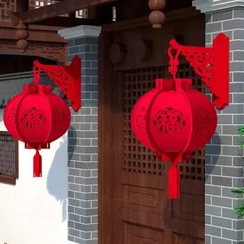 3D китайский новогодний фонарь из фетра 2025 китайский праздник весны красный фонарь с кисточкой декоративный декор для свадебной вечеринки AS SHOW