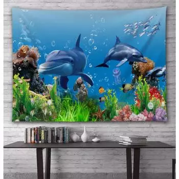 3D ковер с океаном, подвесная ткань для спальни, украшение для дома, картина для гостиной, живой фон, ткань 95*75