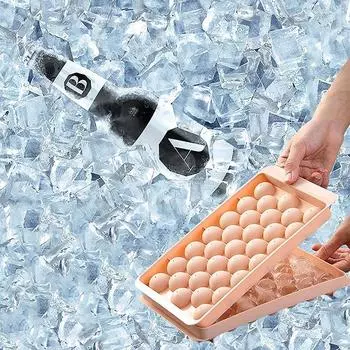 3D круглый лоток для кубиков льда с крышкой, пластиковая форма для льда в ромбовидном стиле, сферические формы для холодильника «сделай сам», машина для изготовления ледяных шаров, кухонные инструменты синий