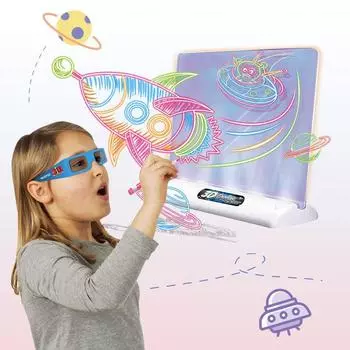 3D Magic Drawing Pad LED Light Красочный космический океан динозавр доска для рисования детские развивающие игрушки для выращивания товарищей по играм креативный подарок M-Ocean