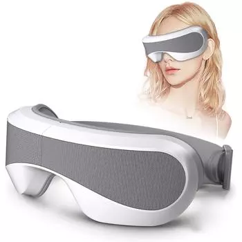 3D-массажер для глаз с функцией нагрева, интеллектуальный Bluetooth-массажер для глаз, расслабляющий, уменьшающий темные круги, подарки WHITE белый