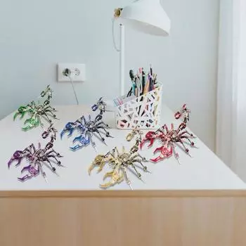 3D Механическая головоломка «Скорпион», игрушка, сделай сам, металлический король скорпионов, модель, украшение, украшение для детей и взрослых, обучающая игра-сборка животных красный