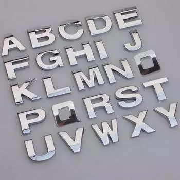 3D металлический алфавит серебряный значок хром серебряные буквы цифры логотип наклейки на автомобиль автомобили наклейки на автомобиль украшения аксессуары 0