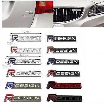 3D металлический Rdesign R Design передняя решетка автомобиля значок наклейка эмблема наклейка украшение для XC40 XC60 XC90 V90 S90 S60 V60 V40 C70 A badge sticker