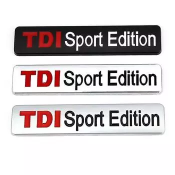 3D-металлический TDI Sport Edition с логотипом Turbo, наклейка на автомобиль, эмблема, значок, наклейка чёрный