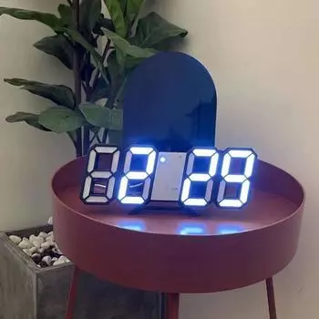 3D Мини Часы Светодиодные Цифровые Настенные Часы Настольные Часы Электронный Будильник Гостиная Настенные Часы DIY Кухонный Таймер чёрный