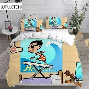 3D Мистер. Комплекты постельного белья Bean Animated Series Одеяло Одеяло Покрывало Пододеяльник Наволочка Наборы Домашний текстиль для спальни 70x133cm 2pcs