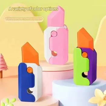3D многоцветный нож для моркови от Gravity Fidget Toys детская декомпрессионная карточка Push Card 3D печать пластиковый нож для моркови подарок