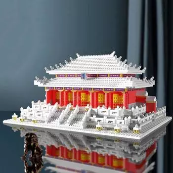 3D модель DIY мини алмазные блоки кирпичи здание мировая архитектура Зал Высшей Гармонии дворец Тайхэ игрушка для детей без коробки