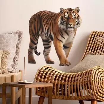 3D Моделирование Тигра Спальня Кабинет Гостиная Стена Ландшафтный Дизайн Наклейки На Стены 40*60CM/fun-e45