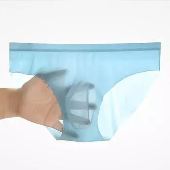 3D мужские трусы из ледяного шелка, новые летние ультратонкие прозрачные бесшовные сексуальные быстросохнущие модные дышащие мужские нижнее белье XXXXL