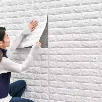 3D наклейки на кирпичную стену DIY самоклеящиеся декоративные пенопластовые водонепроницаемые настенные покрытия обои для ТВ-фона детская гостиная 70CM X 1M