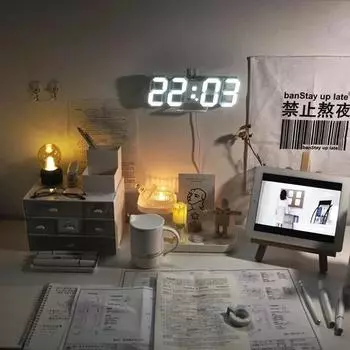 3D настенные часы светодиодные цифровые часы подвесные украшения домашнее украшение для спальни декор интерьера комнаты ночной режим большой