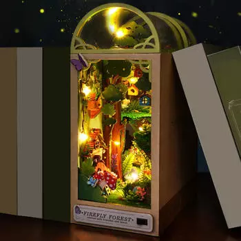 3D пазл Booknook Миниатюрный набор Собранный кукольный домик Настольное украшение Вставная модель книжной полки