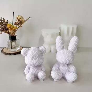 3D Pearl Rabbit силиконовая форма для свечей DIY Pearl Bear Aroma эпоксидная смола форма для мыла и свечей DIY Craft Handmade Home Decor