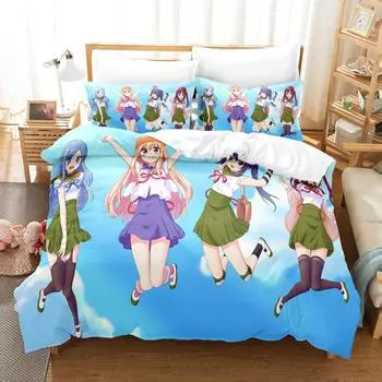 3D-печать аниме «The Himouto!» Комплекты постельного белья Umaru-chan Пододеяльник с наволочкой Twin Full Queen King Постельное белье Постельное белье EU Twin 135x200cm