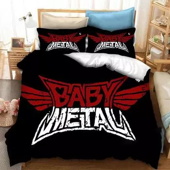 3D-печать BABYMETAL Rock Band 3 шт. Комплект постельного белья для мальчиков и девочек, двуспальный размер, пододеяльник, наволочка, кровать, детский, взрослый, домашний текстиль EU Twin 135x200cm