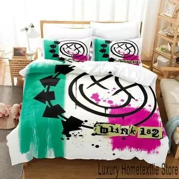 3D Печать Blink-182 Комплект постельного белья для мальчиков и девочек Twin Queen King Size Пододеяльник Наволочка Кровать для мальчиков Взрослый Домашний Текстиль Текстиль 70x133cm 2pcs