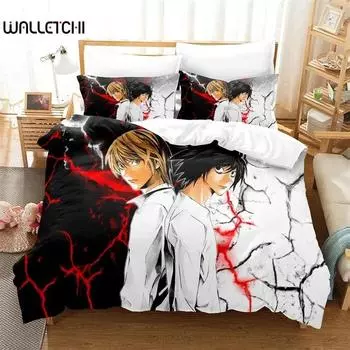 3D-печать Death Anime Note Комплекты постельного белья изысканный комплект постельного белья пододеяльник комплект постельного белья роскошный подарок на день рождения 135x200cm 2pcs