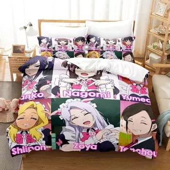 3D печать Kawaii аниме Akiba Maid War комплект постельного белья Single Twin Full Queen King Size комплект постельного белья для взрослых и детей спальня пододеяльник наборы EU Twin 135x200cm