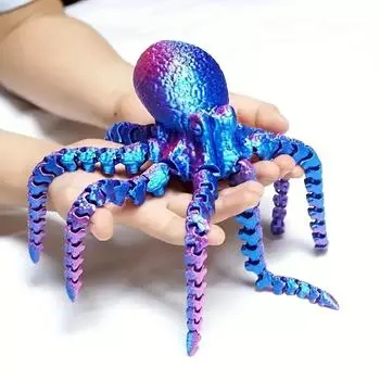 3D-печать Модель осьминога Украшения для рабочего стола Подвижная фигурка для аквариума Ландшафтное украшение для аквариума Подарок на праздник зелёный