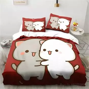 3D печать мультфильм Bubu Dudu комплект постельного белья из трех предметов аниме для взрослых и детей спальня пододеяльник наборы домашний текстиль подарки на день рождения EU Single135x200cm