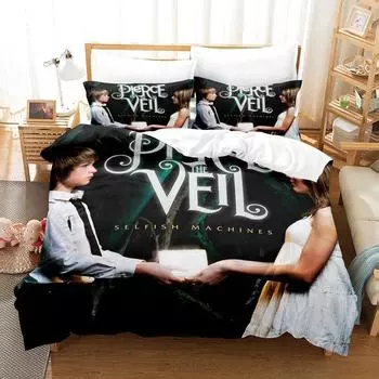 3D-печать Музыкальная группа Pierce The Veil Постельное белье Односпальная кровать Твин Полный комплект двуспальной кровати King Size для взрослых и детей Спальня Пододеяльники Наборы EU Twin 135x200cm