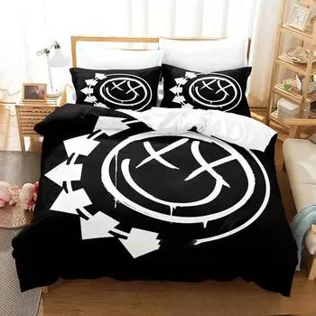 3D-печать музыкальной группы B-Blink-182 Комплект постельного белья для мальчиков и девочек, двуспальная кровать, пододеяльник, наволочка, кровать для мальчиков, домашний текстиль для взрослых EU Twin 135x200cm