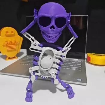 3D печать танцующий череп скелет интересный мини-череп жуткий танец поставляется с музыкой украшения дома Заводная игрушка детские подарки