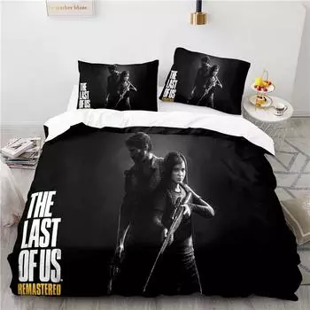 3D-печатная игра The Last of Us Пододеяльник Наволочка Постельное белье Двойной Твин Полный Королева Король Взрослый Дети Постельное белье Пододеяльник EU Twin 135x200cm