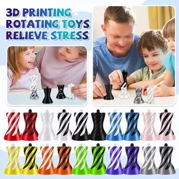 3D-печатная игрушка для декомпрессии, вращающаяся спиральная проникающая скульптура для снятия стресса и беспокойства One Size