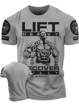 3D-печатная мужская футболка Recover Fully Workout T-Shirt Смешная футболка для спортзала Высококачественная мужская футболка с короткими рукавами Muscle Man Tough Guy S