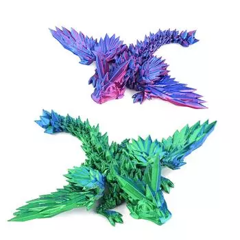 3D-печатная подарочная игрушка летающего дракона с драгоценными камнями и крыльями, которые можно скручивать, чтобы снять стресс, креативная игрушка-фигурка дракона