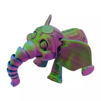 3D-печатная подвижная игрушка-слон, слон с подвижными суставами, 3D-печатная игрушка-слон, украшение, снятие стресса, подвижный слон One Size