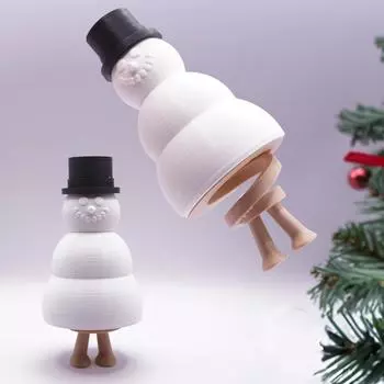 3D-печатная рождественская красочная декоративная весенняя рождественская игрушка-снеговик белый