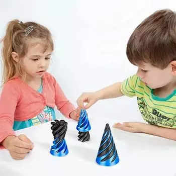 3D-печатная спиральная конусная игрушка-фиджет, мини-вихревая нить, иллюзия, проходящая через пирамиду, игрушка-фиджет для детей и взрослых
