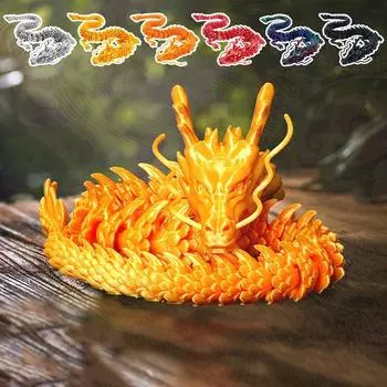 3D-печатные фигурки драконов, китайская скульптура лунг, орнамент фэн-шуй, настольная декоративная статуэтка, игрушка, рождественская модель, подарок