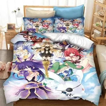 3D-печатный DATE A LIVE пододеяльник наволочка аниме комплект постельного белья двуспальный твин полный размер Queen King для взрослых детей постельное белье пододеяльник 70x133cm 2pcs