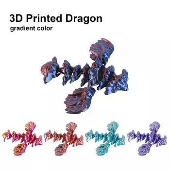 3D-печатный дракон 3D-печатный шарнирный кристаллический дракон игрушка для взрослых и детей игрушки таинственный дракон One Size фиолетовый