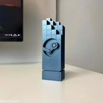 3D-печатный игровой трофей, украшение для компьютерного стола, игрушечный трофей, креативное простое украшение для рабочего стола в кабинете чёрный