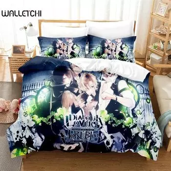 3D-печатный комплект аниме Diabolik Lovers для мальчиков и девочек, двуспальный пододеяльник, наволочка, кровать для детей и взрослых, модный домашний текстиль 135X200cm